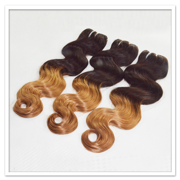 Two tone ombre color body wave hair weave  zj0039